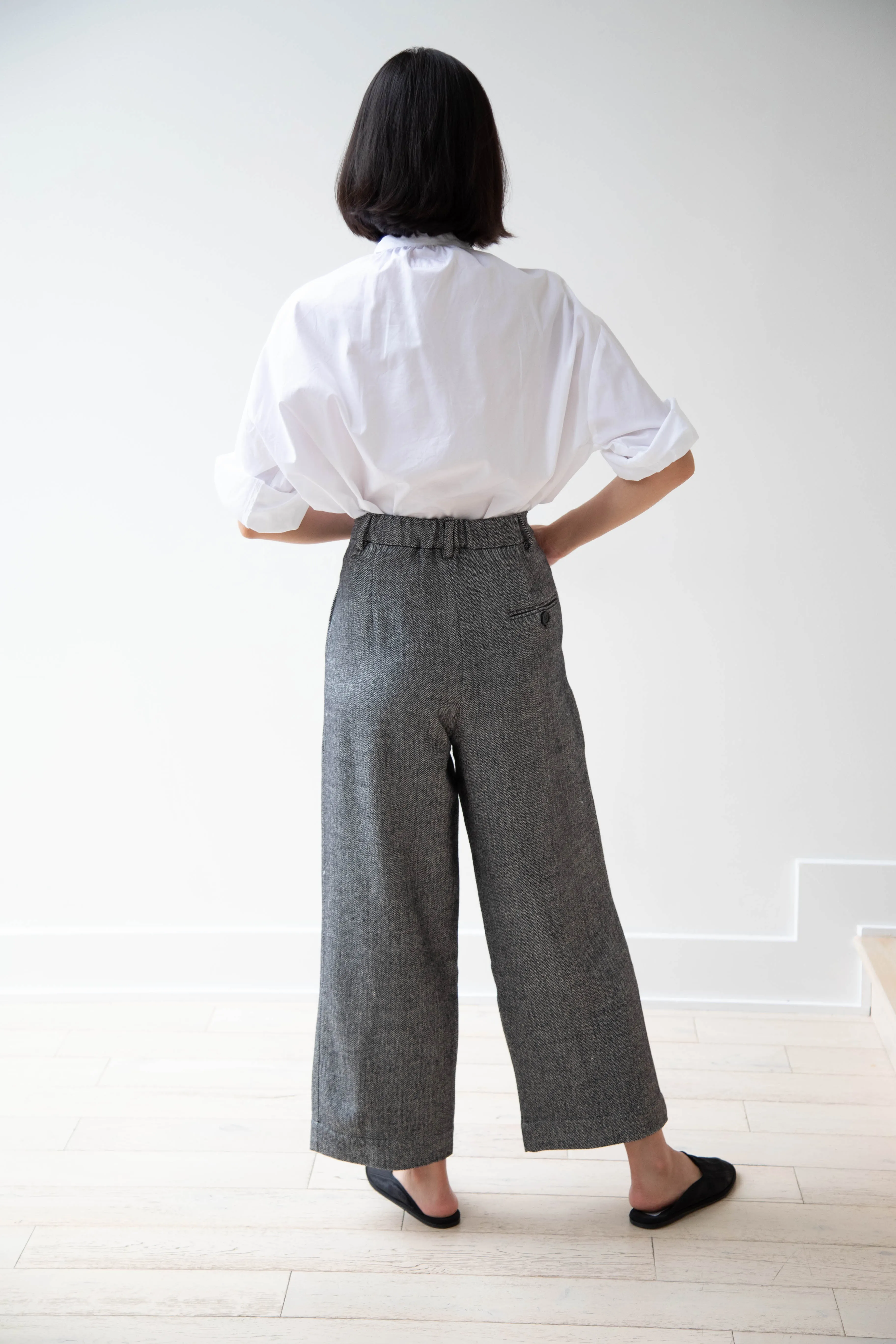 Asciari | Seline Trousers in Wool Silk Herringbone