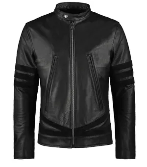 Black Biker Leather Jacket For Men