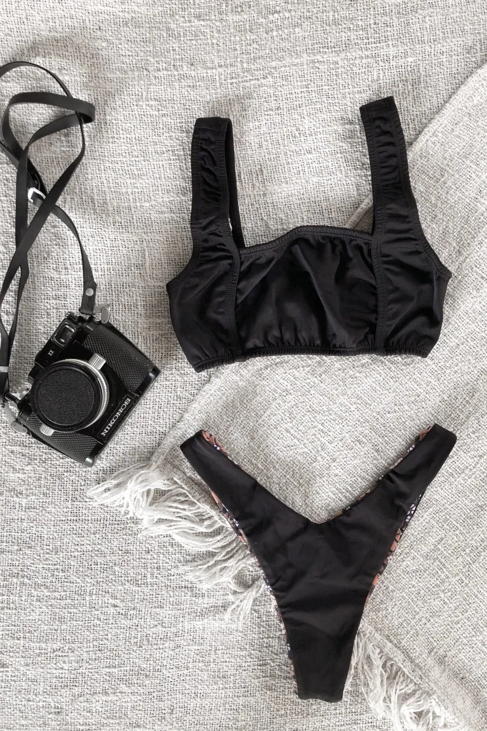 Bronzer Bottoms | Reversible | Midnight Blossom & Black
