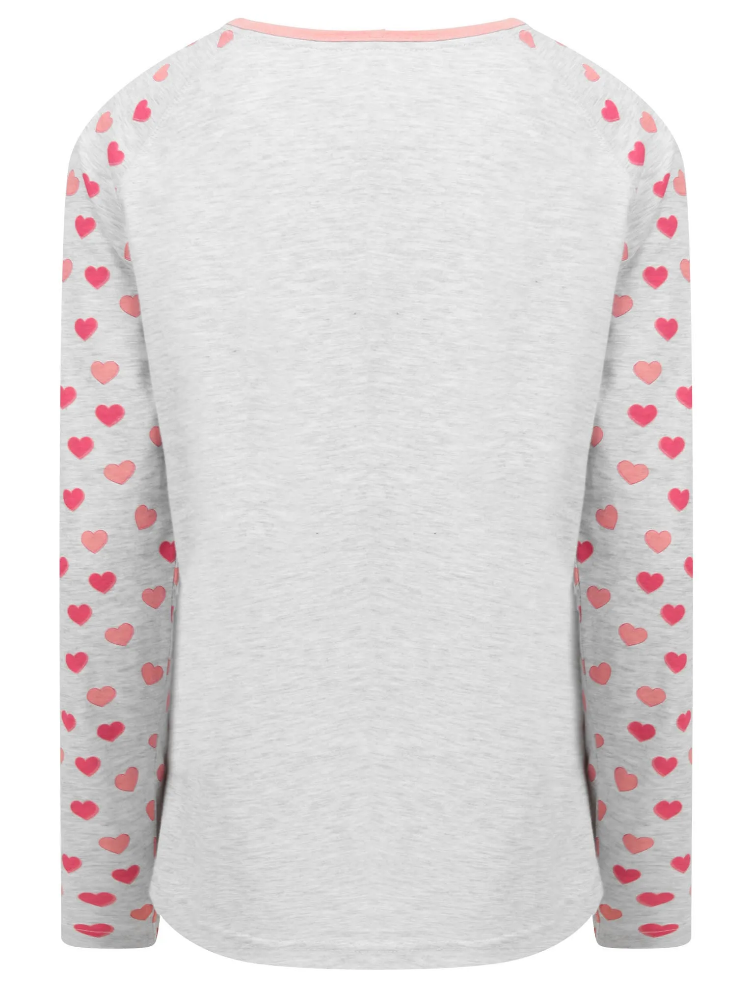 Cherish Love Heart Sweet Print 2pc Cotton Lounge Set in Light Grey Marl - Tokyo Laundry