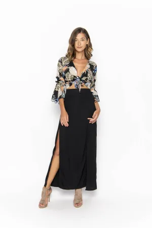 Cropped Gypsy, Tropical, Long Flounce Sleeve Top, Wholesale