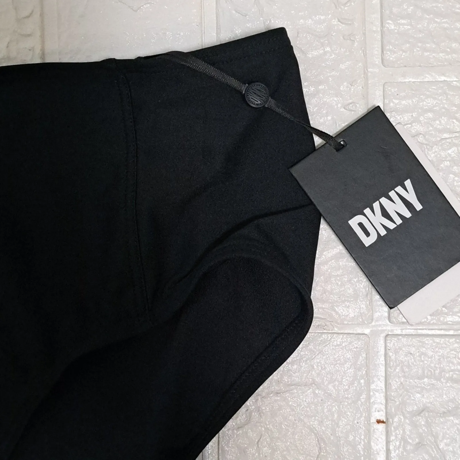 DKNY BLACK Seamed High-Waist Bikini Swim Bottoms XL