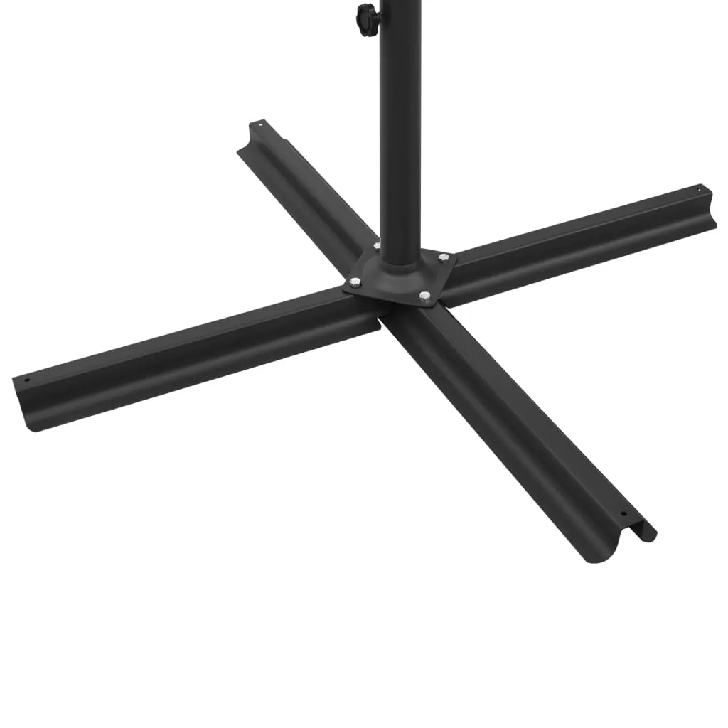 Double Parasol with Steel Pole Black 600x300 cm
