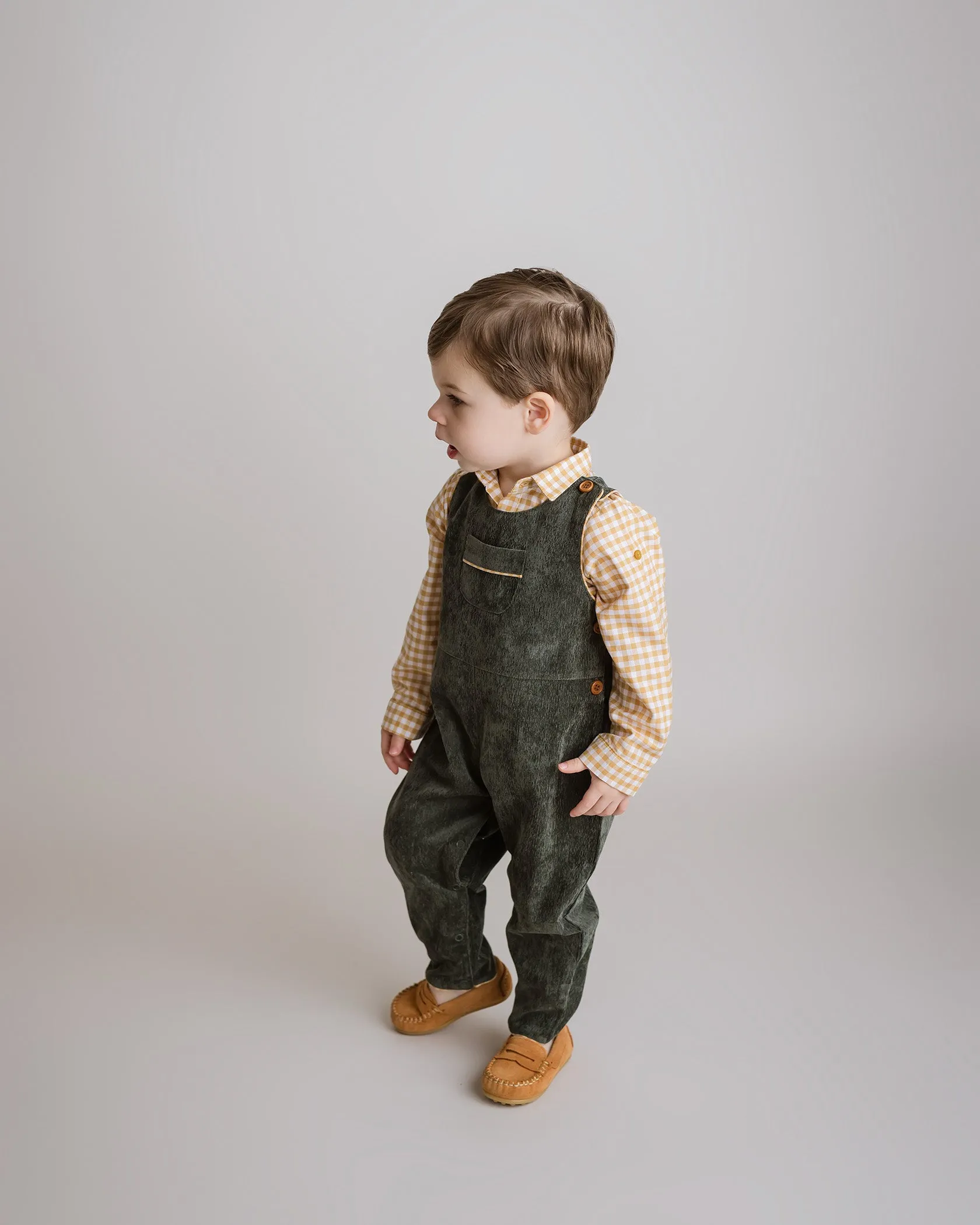 Forest Green Corduroy Overalls