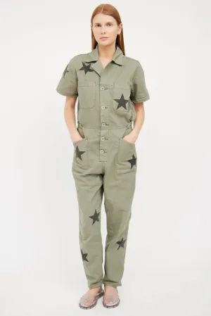 Green Cotton Utility Jumpsuit