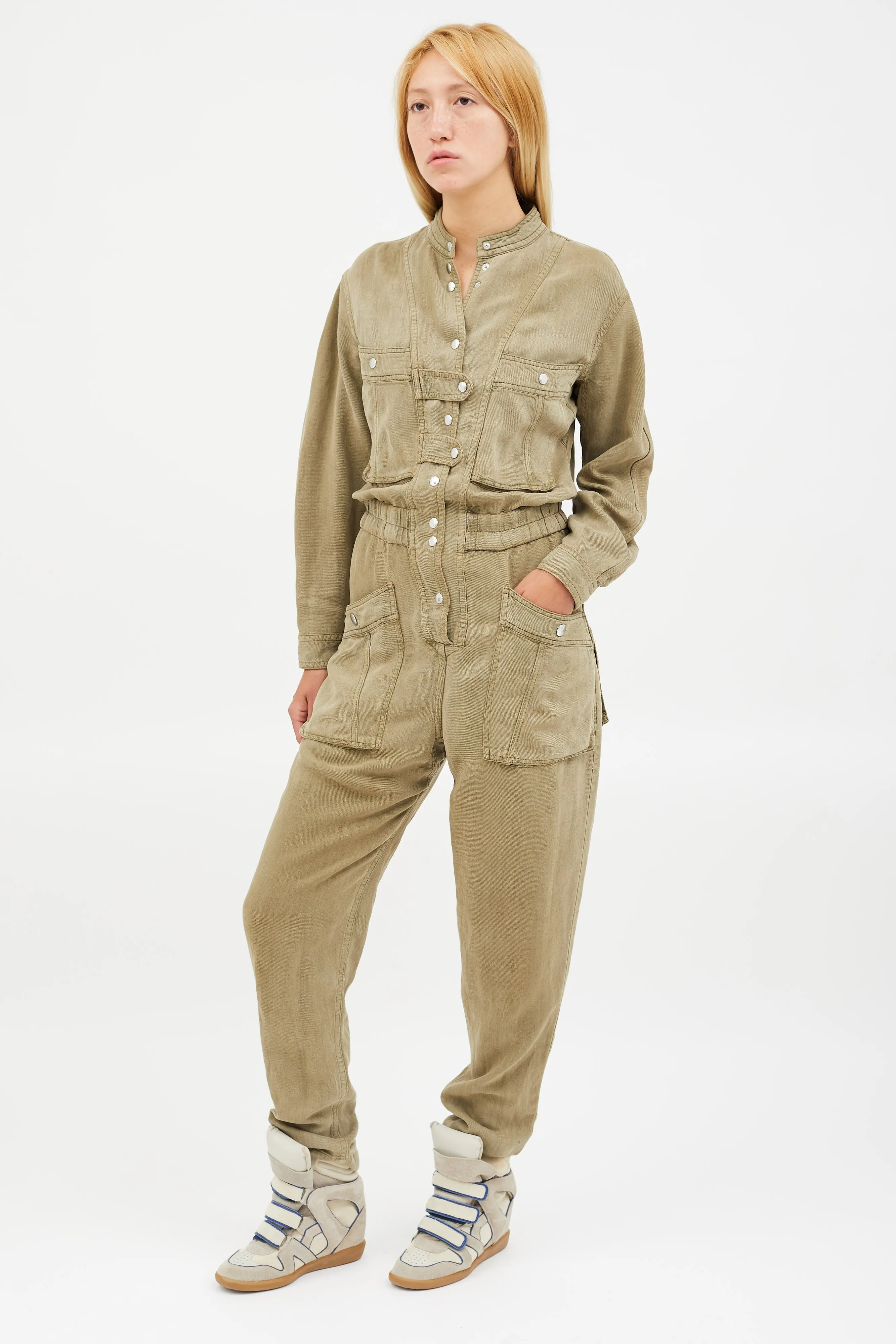 Green Utility Jumpsuit