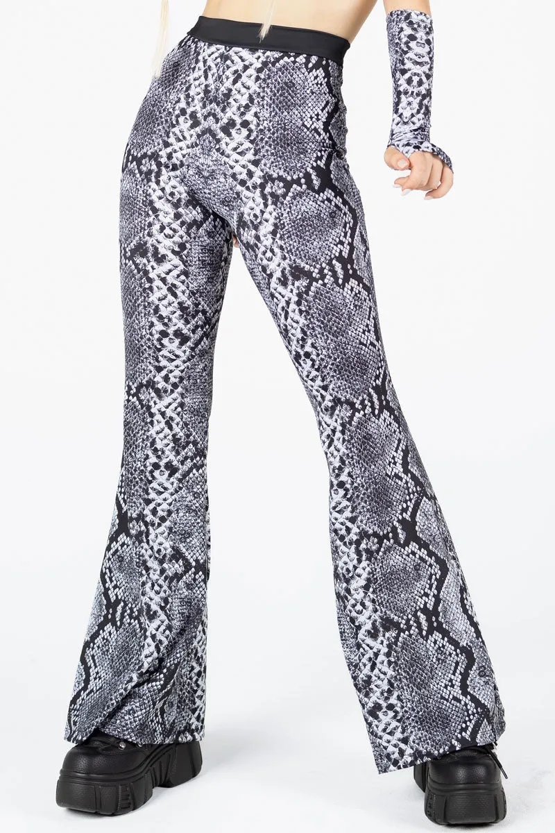 Grey Snakeskin Bell Bottoms
