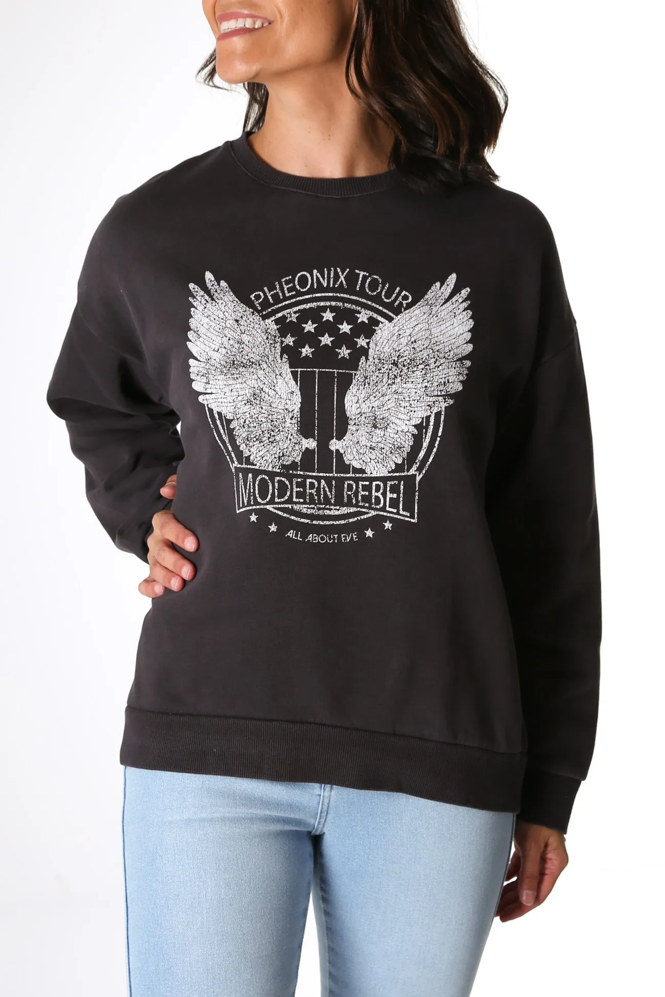 Harlow Crew Washed Black