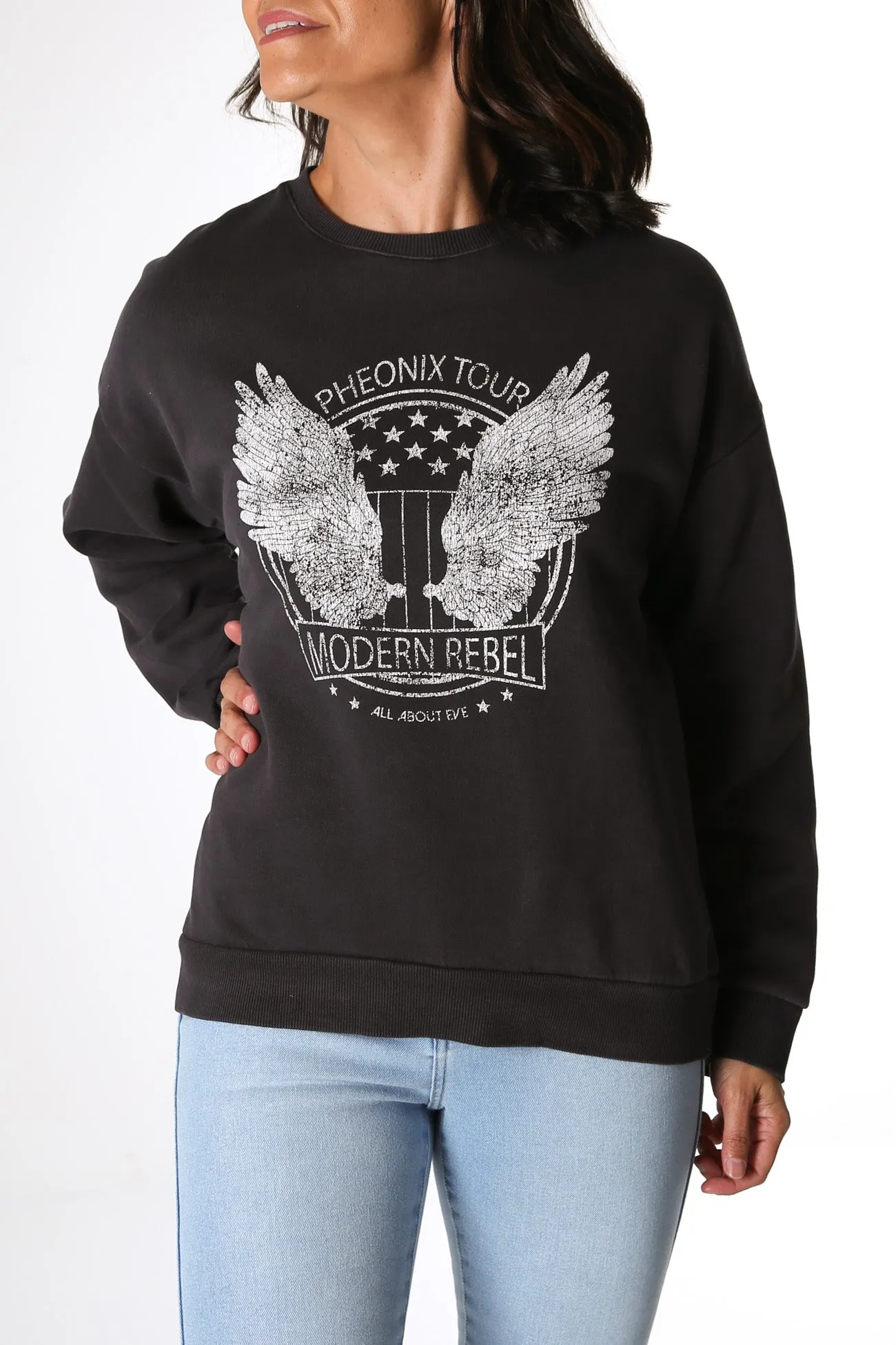 Harlow Crew Washed Black