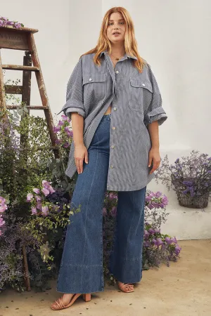 Oversized Shirt | Blue/White
