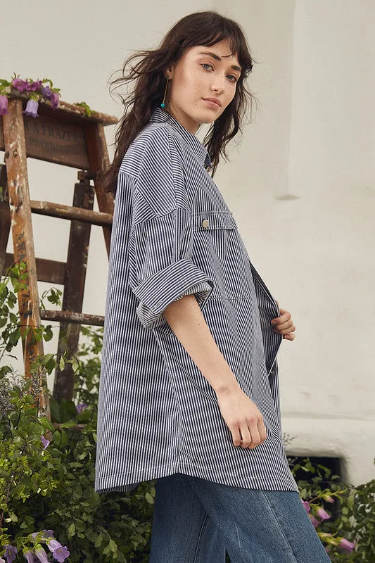 Oversized Shirt | Blue/White