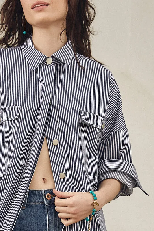 Oversized Shirt | Blue/White