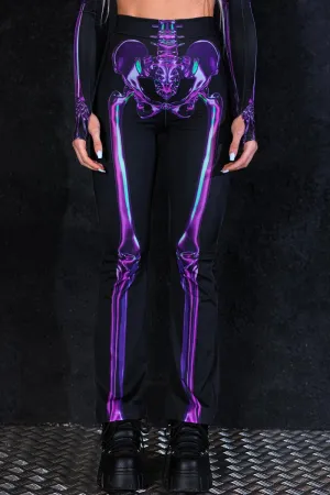 Purple Skeleton Flare Pants