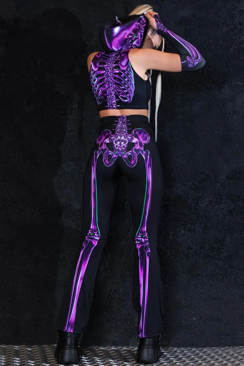 Purple Skeleton Flare Pants