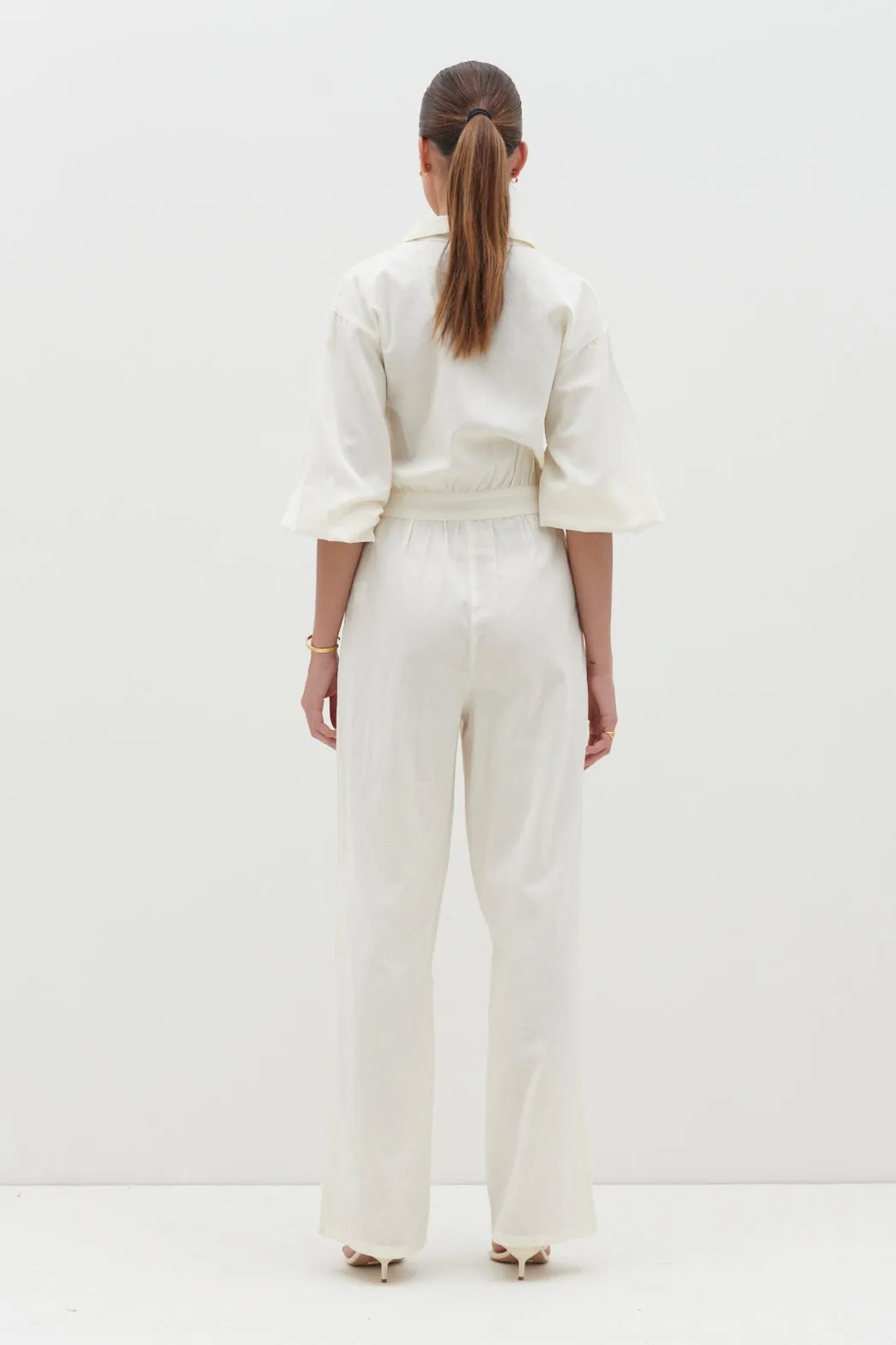 Shona Collared Jumpsuit - Stone