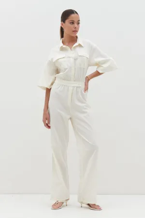Shona Collared Jumpsuit - Stone