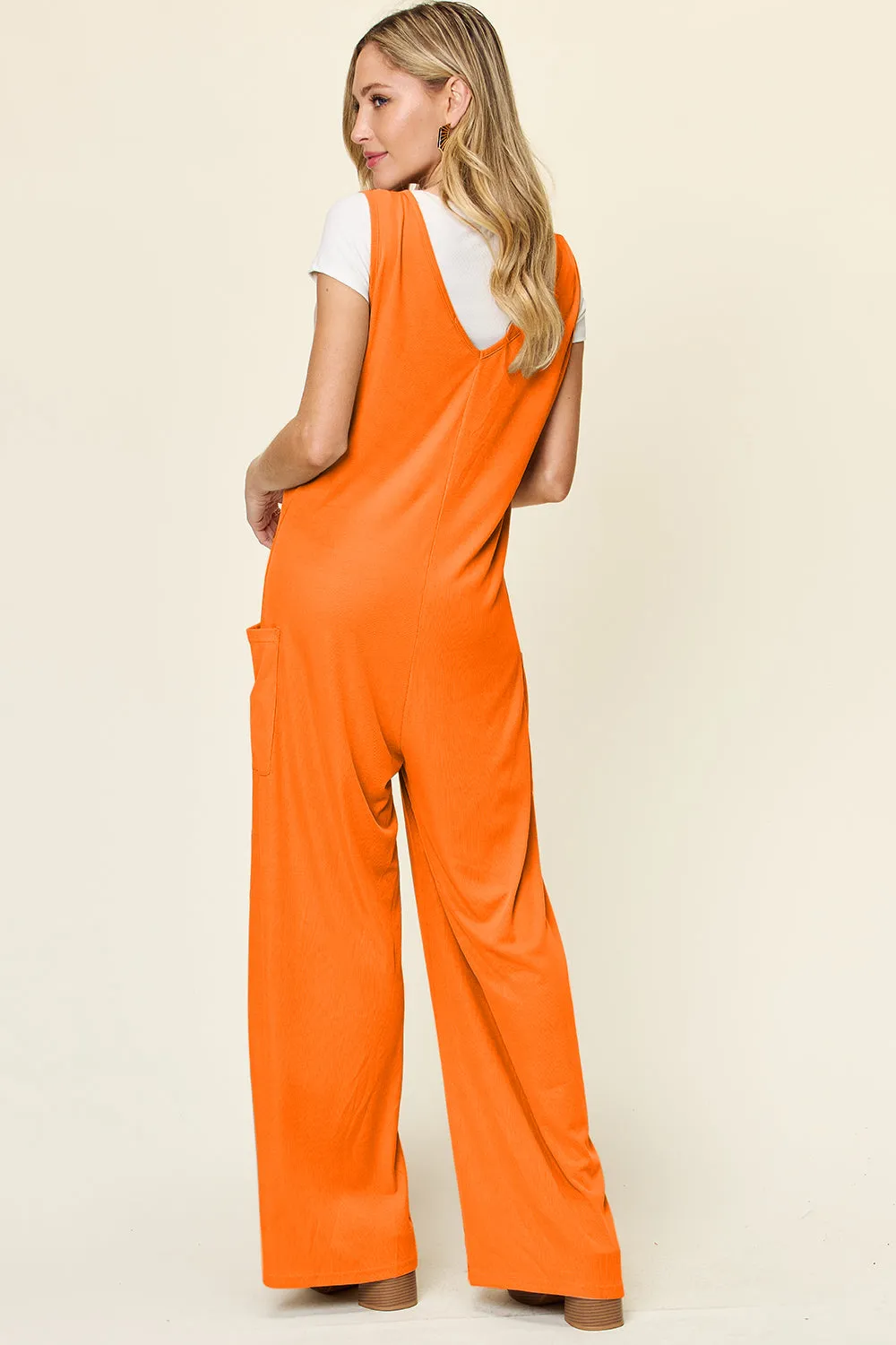 Sleeveless Wide Leg Jumpsuit with Pockets