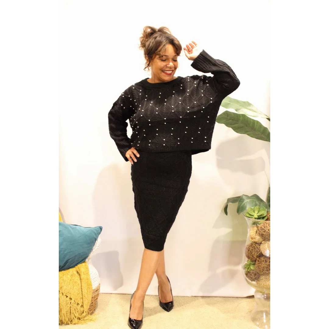 Sophisticated Pearl Sweater Top