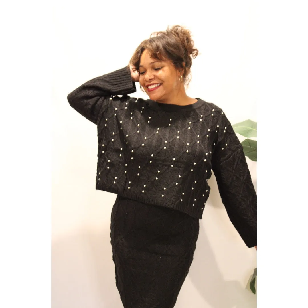 Sophisticated Pearl Sweater Top