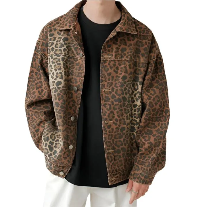 Sunburst Leopard Denim Jacket