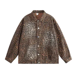 Sunburst Leopard Denim Jacket