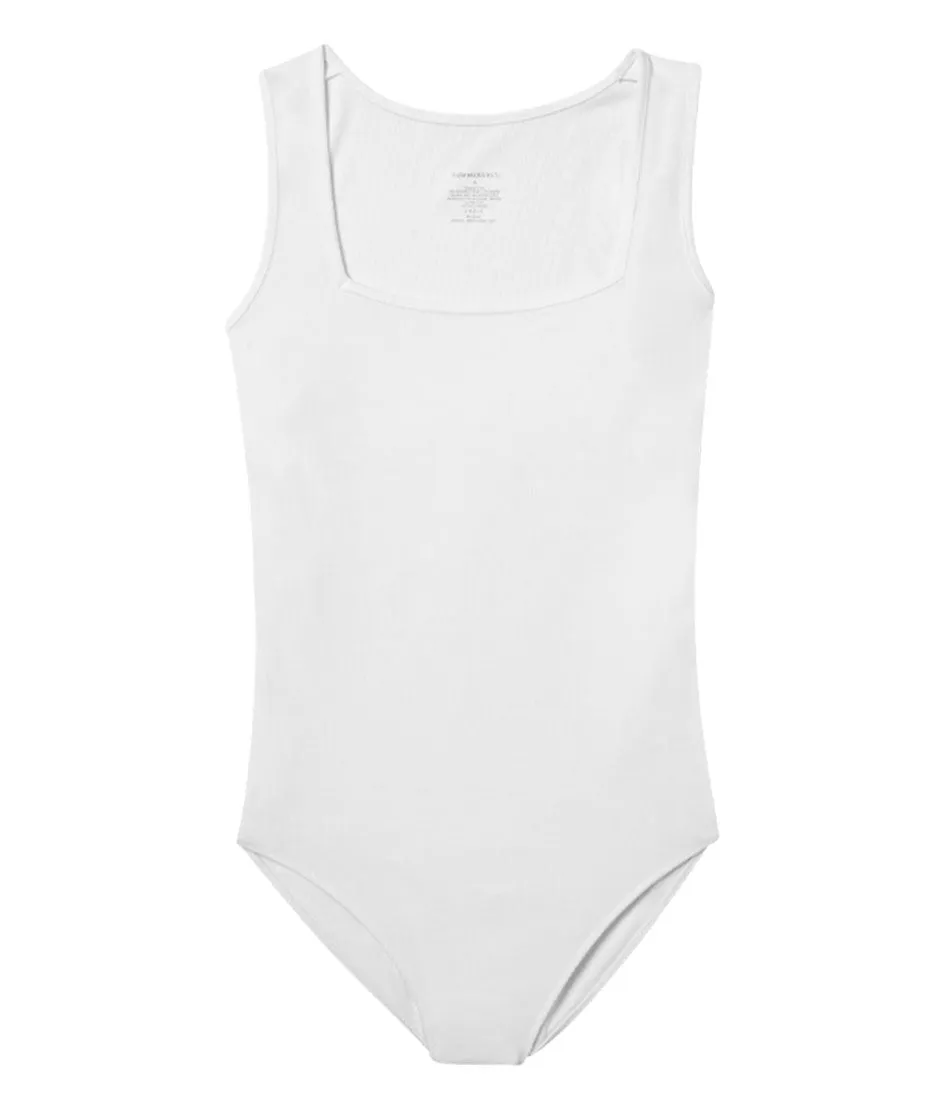 The Essential Sleeveless Square-Neck Bodysuit - White Sand