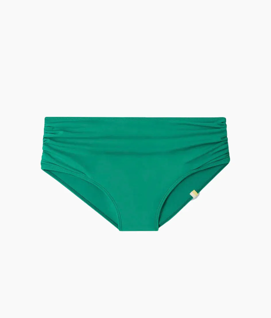 The Ruched High Leg High Rise Bottom - Seaglass