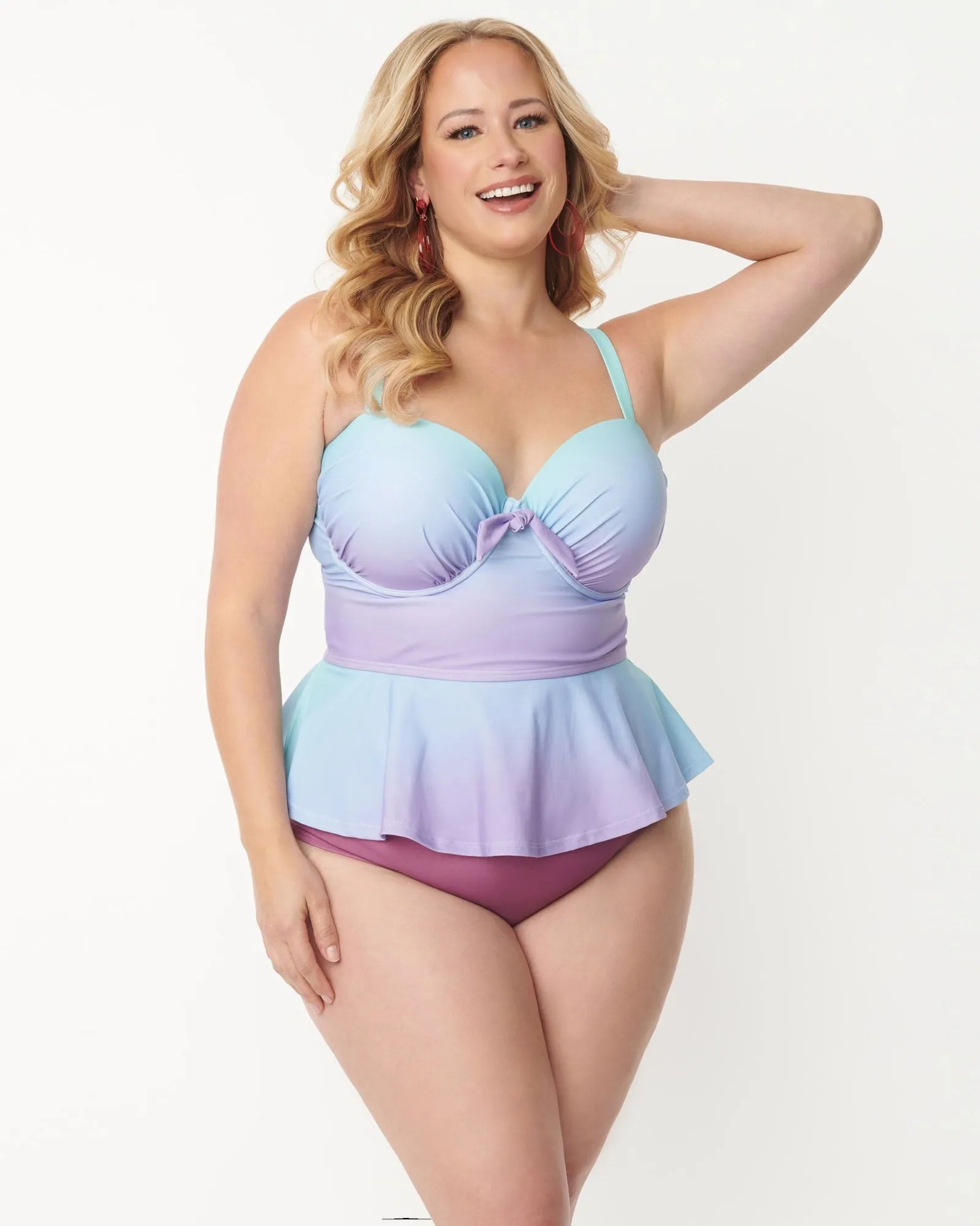 Unique Vintage Purple Ombre Daphne Swim Bottoms | Purple