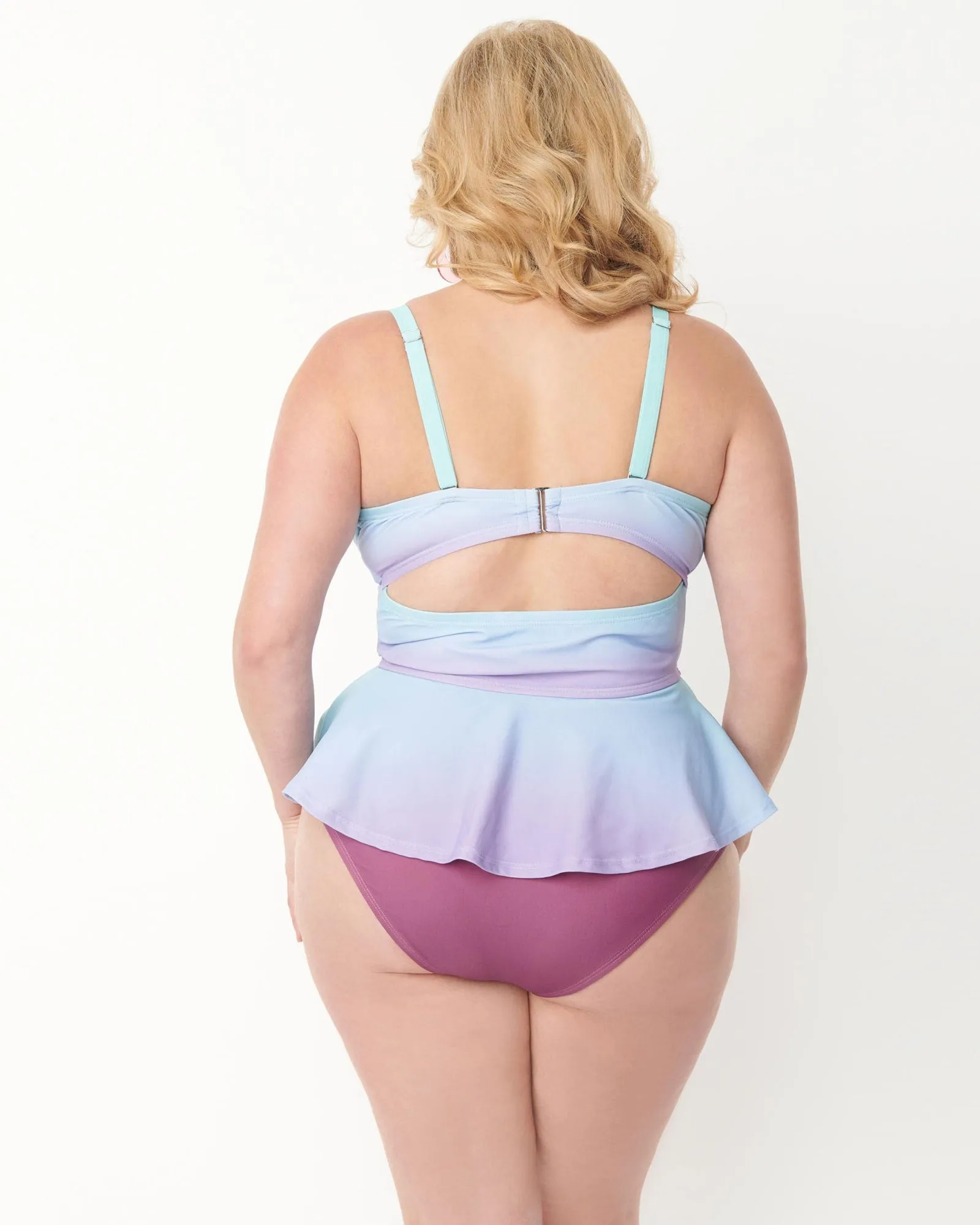Unique Vintage Purple Ombre Daphne Swim Bottoms | Purple