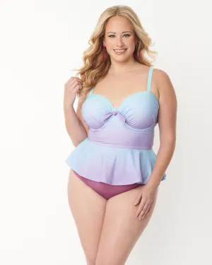 Unique Vintage Purple Ombre Daphne Swim Bottoms | Purple