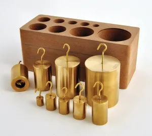 United Scientific Hooked Double-Ended Brass Weight Set Of 9